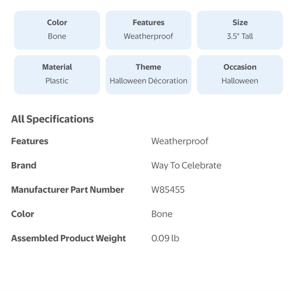 Way To Celebrate Set of Six Plastic Skull Decor Pieces Walmart 2025 Halloween - Picture 11 of 11